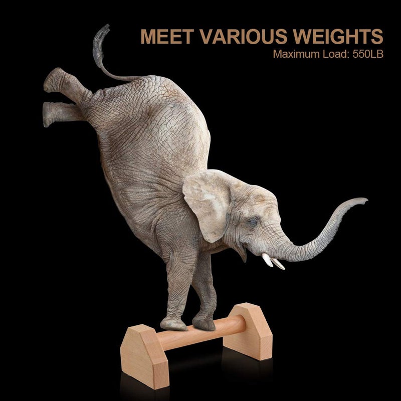 airogym Push-up Stand, 2 PCS Wood Pushup Bars Non-Slip Base Exercise Home Workout Equipment, 30CM Wooden Parallettes Handle Stands Grip for Men Strength Training, Planks Calisthenics - Image 4